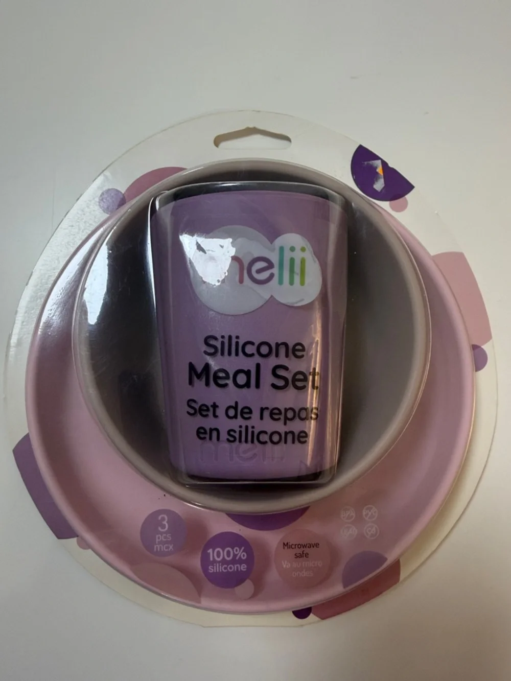 Melii Silicone‎ Meal Set — Purple 3-Piece Dinnerware